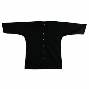 鯉口シャツ　黒（赤ステッチ）