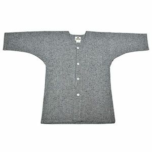 鯉口シャツ　グレー紬