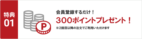 300ポイントプレゼント