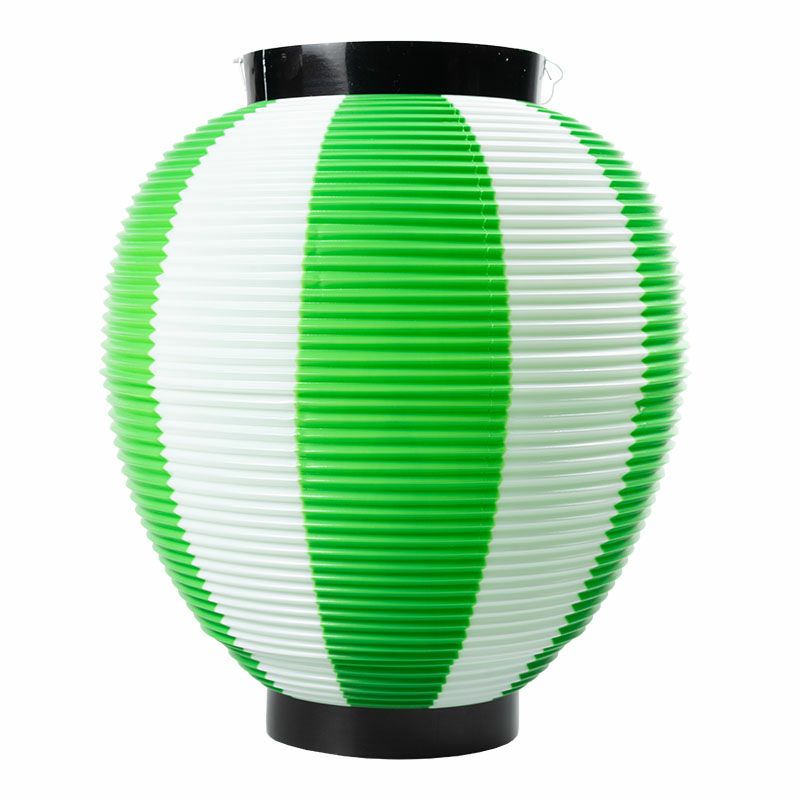ポリ提灯　なつめ型　緑＆白　30個セット - 3