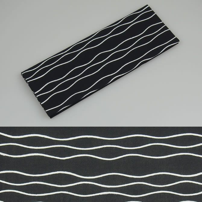 東京いろは 本染め手ぬぐい よろけ縞（黒） 祭用品専門店 祭すみたや