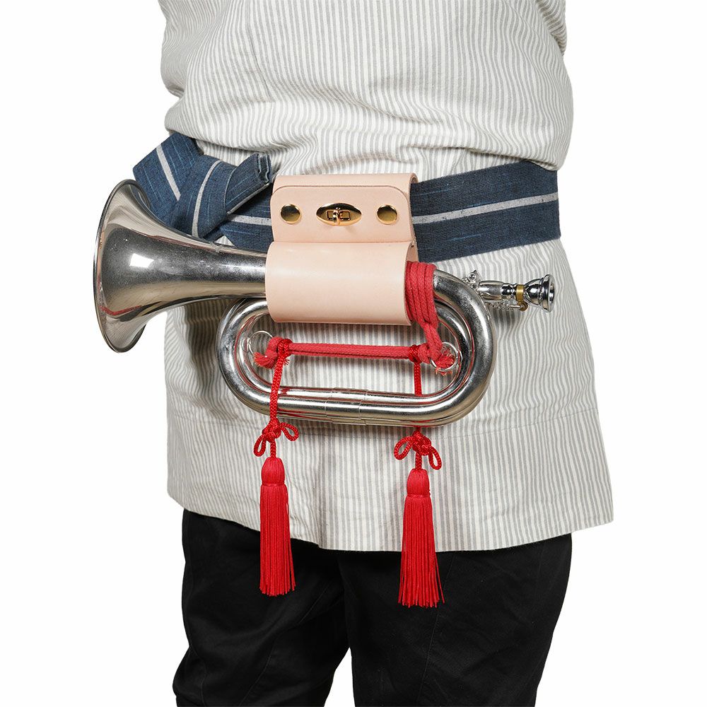 本革製　信号ラッパホルダー　ヌメ革