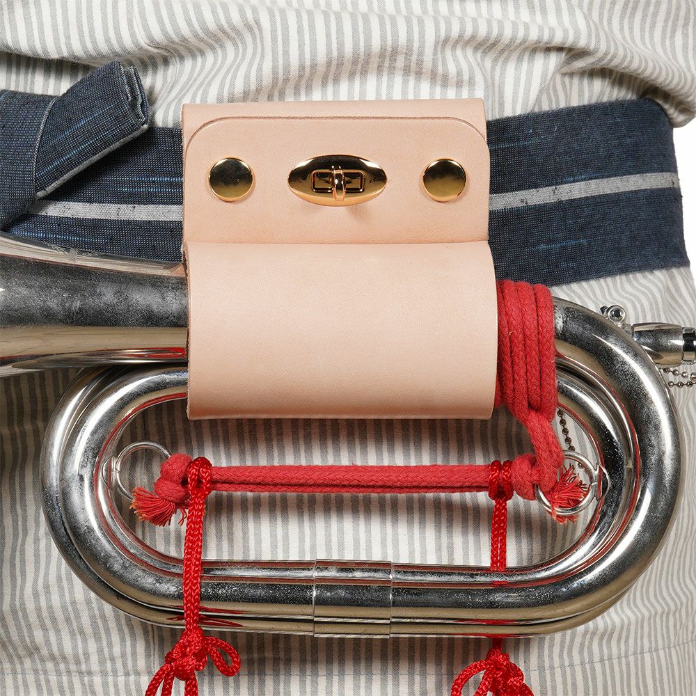 本革製　信号ラッパホルダー　ヌメ革