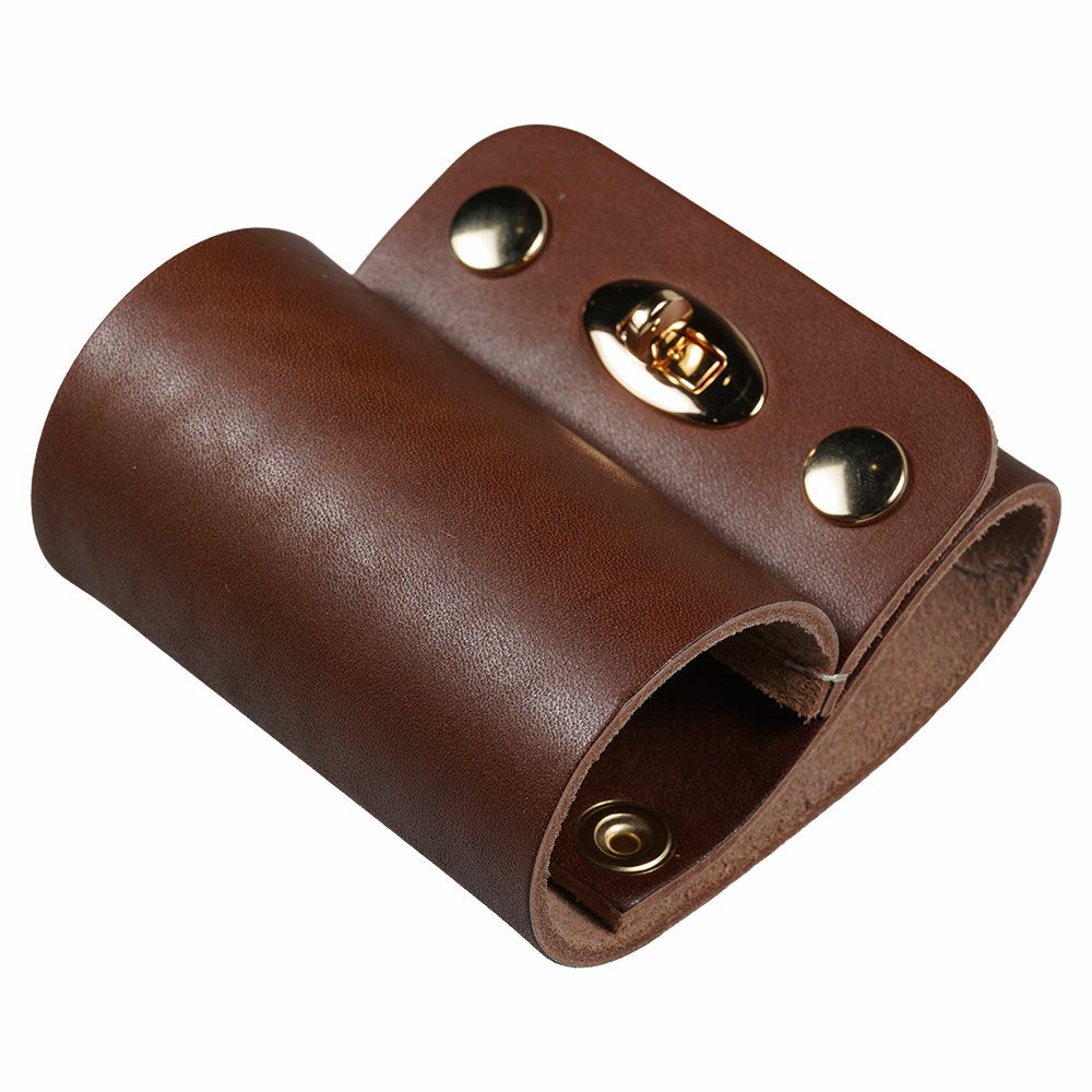 本革製　ラッパホルダー　こげ茶色