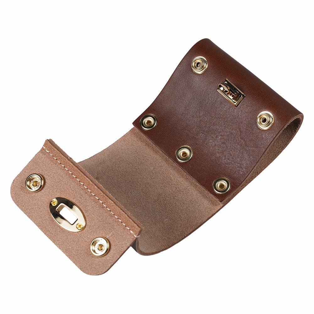 本革製　ラッパホルダー　こげ茶色