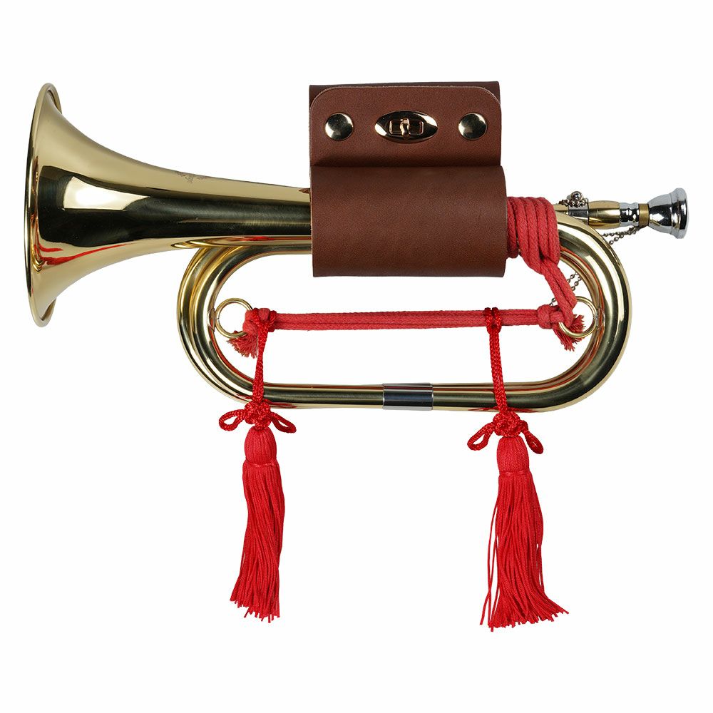 本革製　ラッパホルダー　こげ茶色