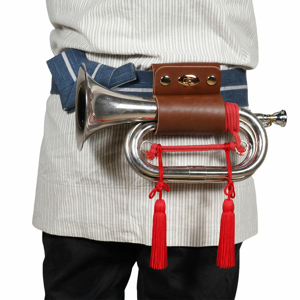 本革製　ラッパホルダー　こげ茶色