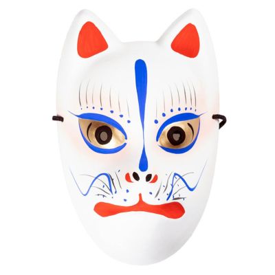 手作り木彫り狐面(お祭り用品) - 彫刻/オブジェクト