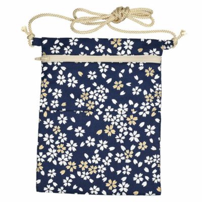 お祭りポシェット ポーチ 小桜 紺 | 祭り用品専門店の祭すみたや