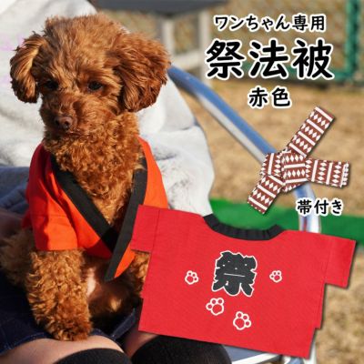 わんこ祭り法被 赤色 小型犬～中型犬用 | 祭り用品専門店の祭すみたや