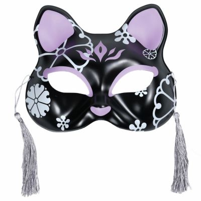 お面 猫面 さくら 房付き プラスチック製 | 祭り用品専門店の祭すみたや