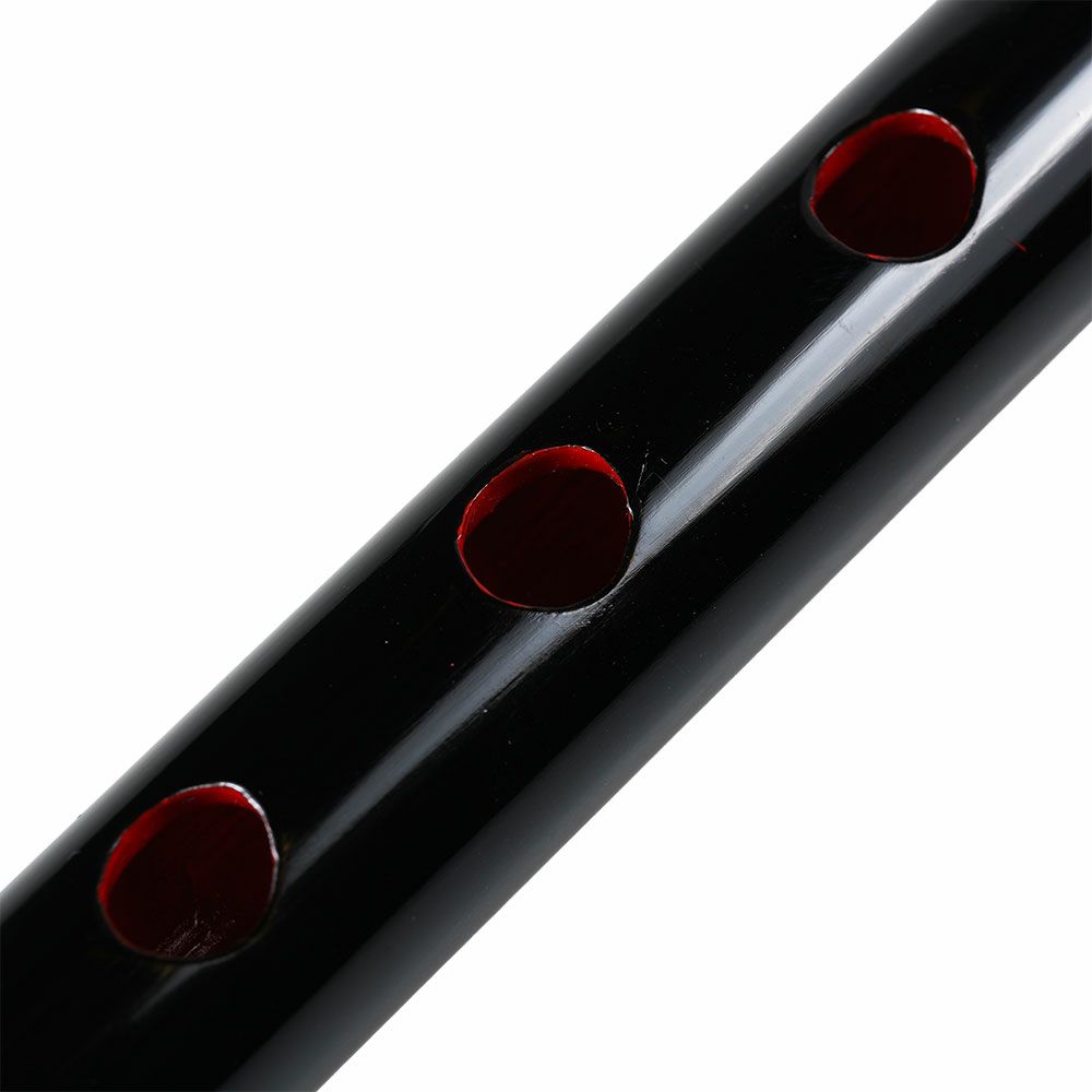 紫山　獅子田　黒塗り　籐両巻篠笛　7穴6本調子