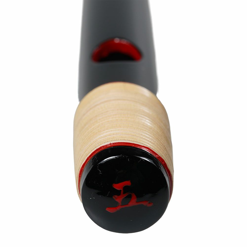 紫山　獅子田　黒塗り　籐両巻篠笛　6穴5本調子