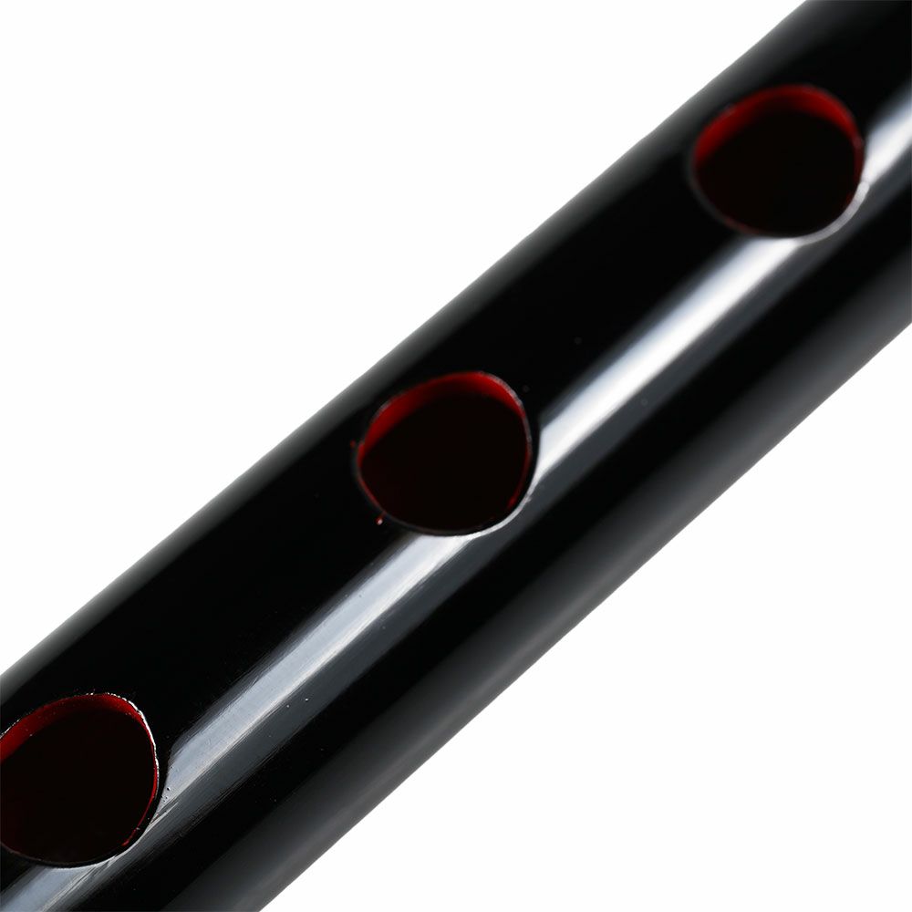 紫山　獅子田　黒塗り　籐両巻篠笛　6穴5本調子