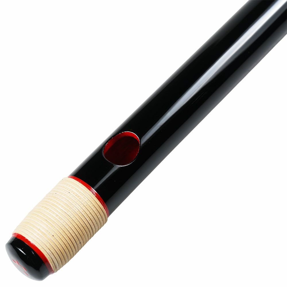 紫山　獅子田　黒塗り　籐両巻篠笛　6穴5本調子