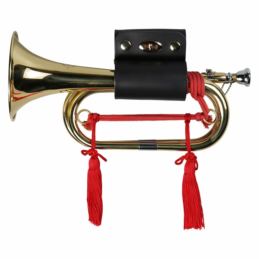 本革製　信号ラッパホルダー　黒色