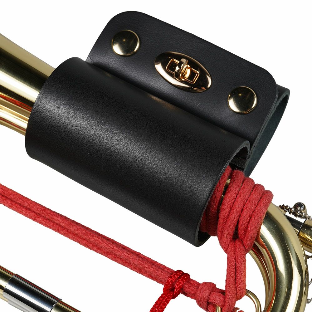 本革製　信号ラッパホルダー　黒色