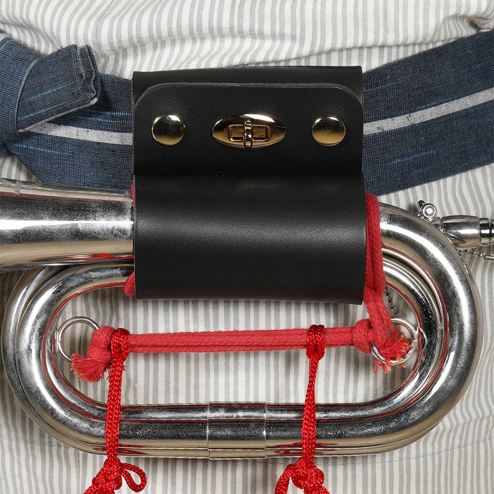 本革製　信号ラッパホルダー　黒色