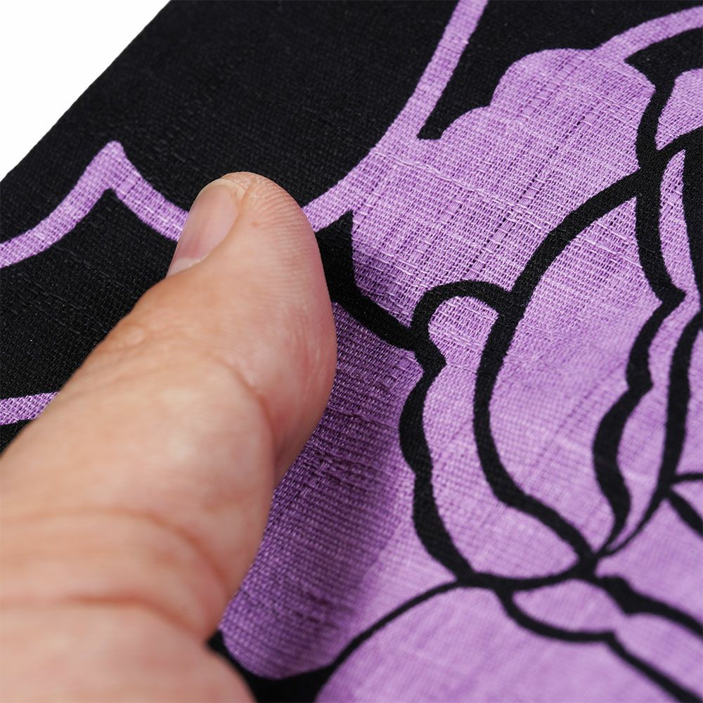 縦長ポーチ　薔薇　ふじ色