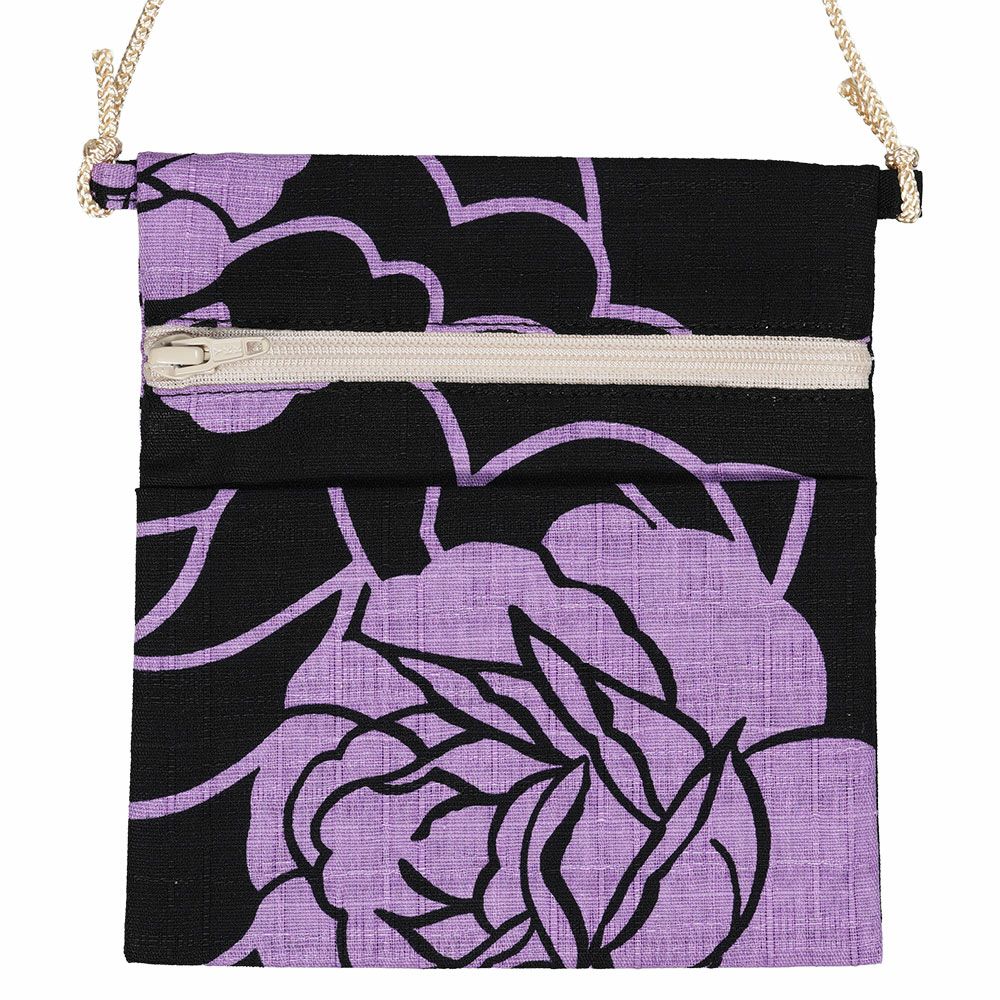 子供用お祭りポシェット　薔薇　ふじ色