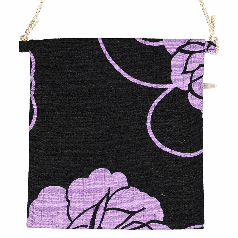 子供用お祭りポシェット　薔薇　ふじ色