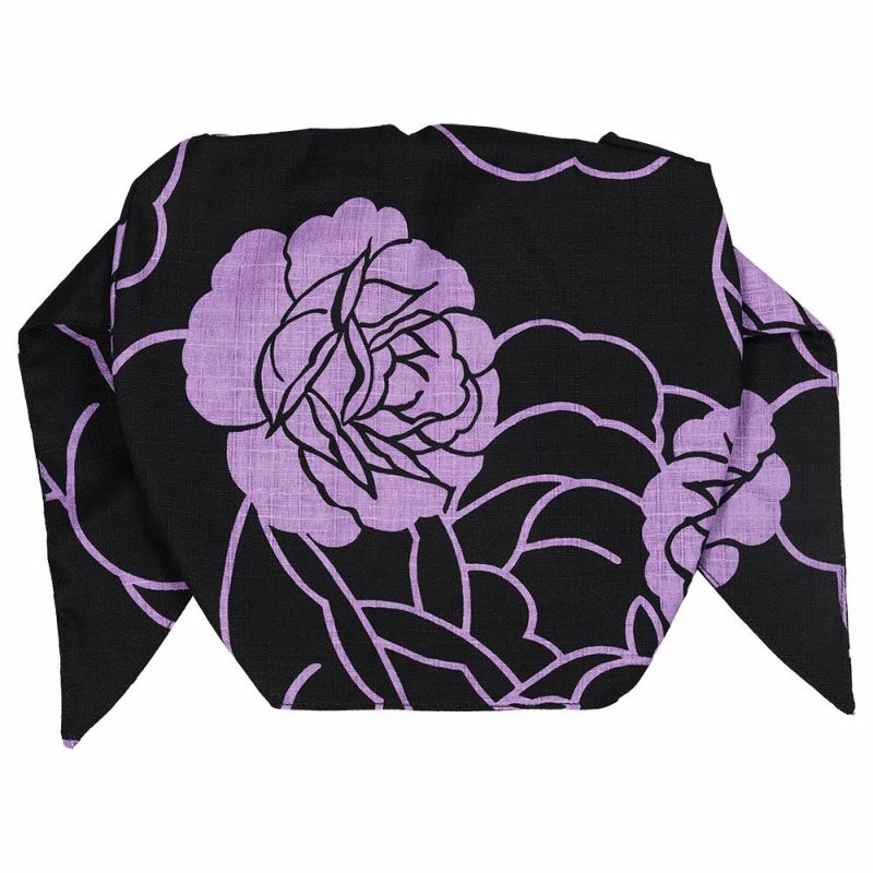 ワンタッチ式　喧嘩かぶり　薔薇（ふじ色